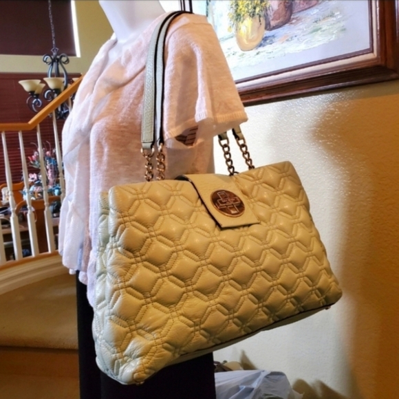 Kate Spade Elena Astor Court Mint Green Quilted Leather Shoulder Tote Bag Large - Picture 13 of 16